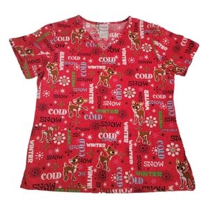 Rudolf Winter Women’s Size Small Scrub Top